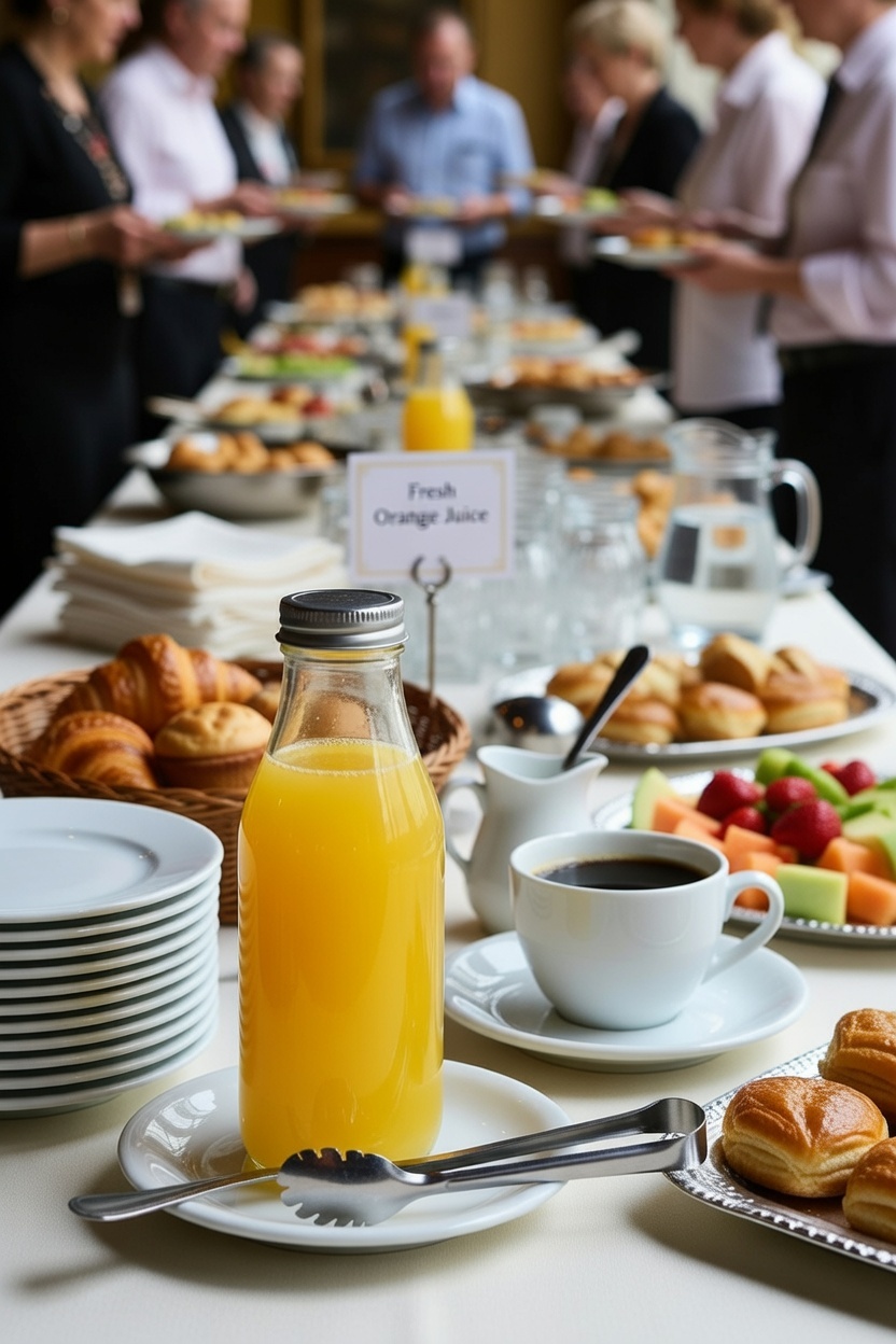 Petit-déjeuner avec jus de fruits